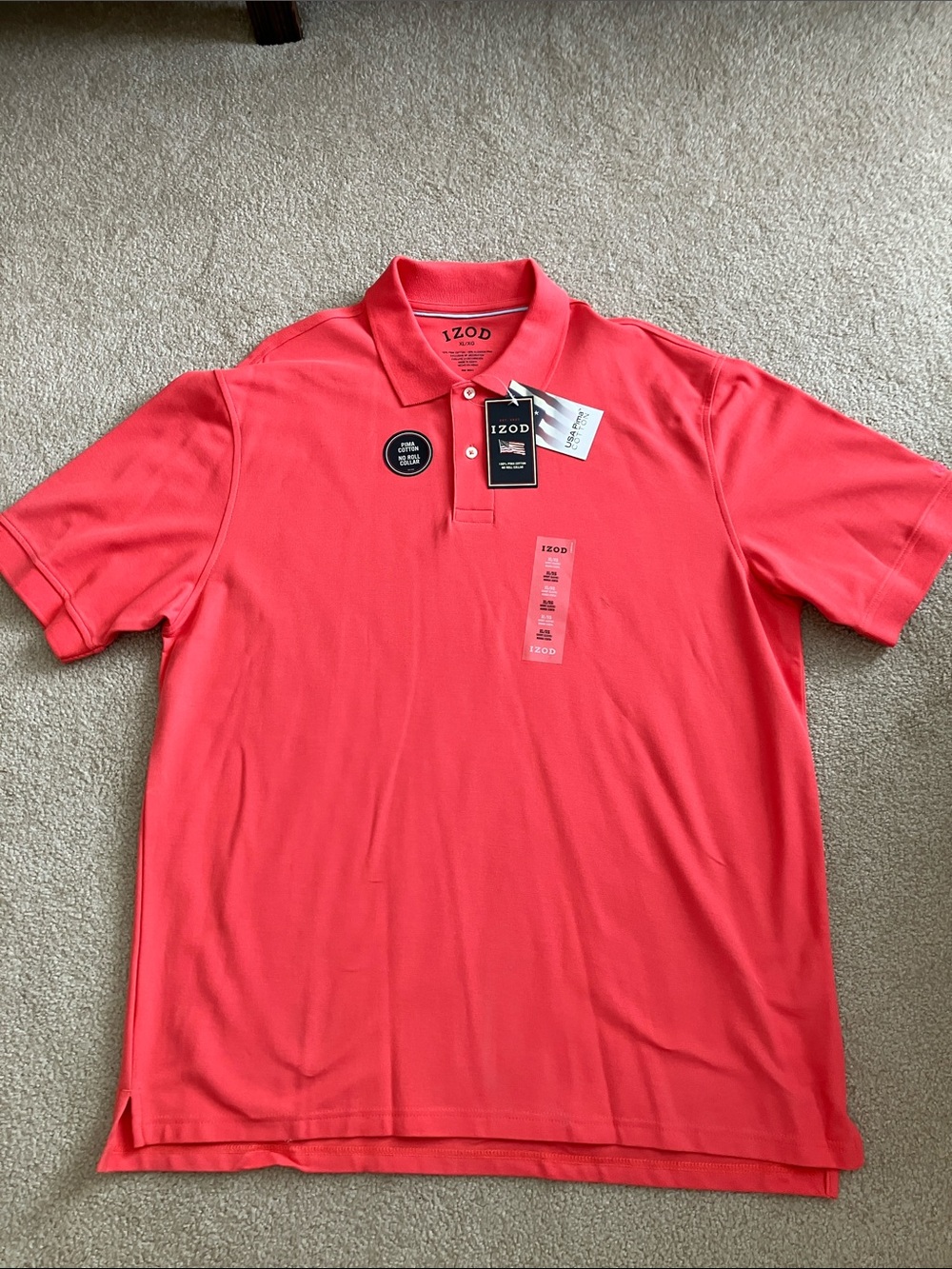 Izod Men's Coral-Red Polo Shirt